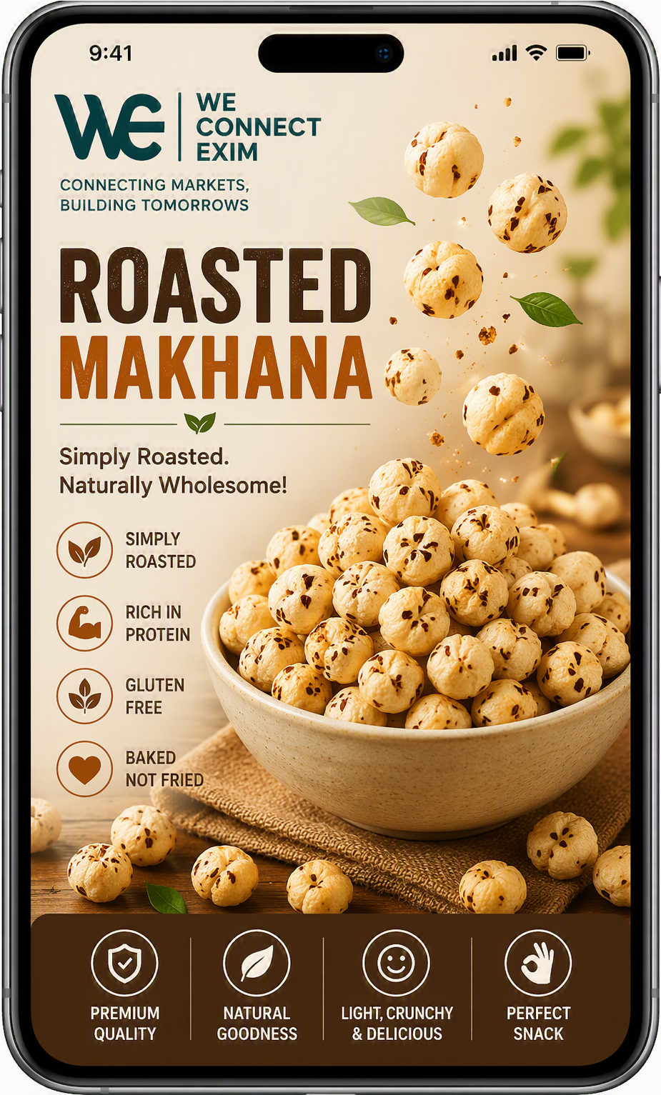 Roasted Makhana - Crunchy Healthy Lotus Seeds Snack